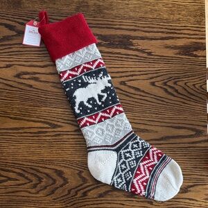 Pottery Barn Kids Red and Gray Moose Holiday Socks